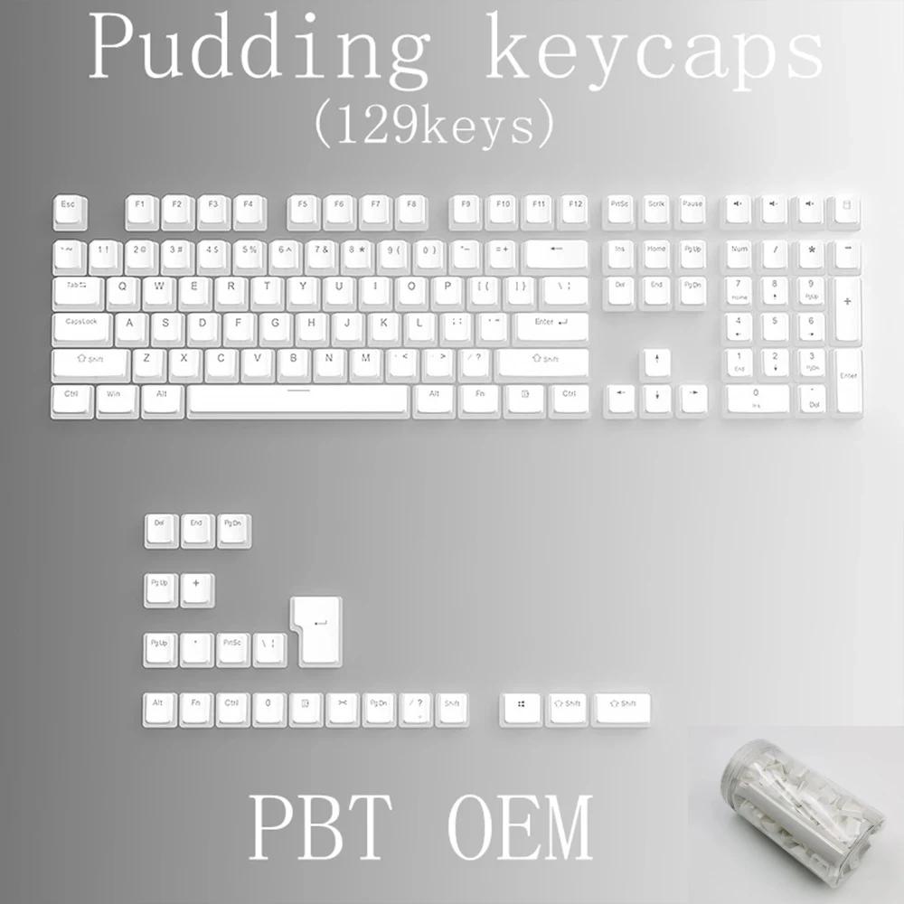 Xiaomi 129 Keys Pudding Keycaps For Cherry Mx Switch Mechanical Gaming Keyboard OEM Profile PBT Double Shot Keycap RGB Backlit Key Caps
