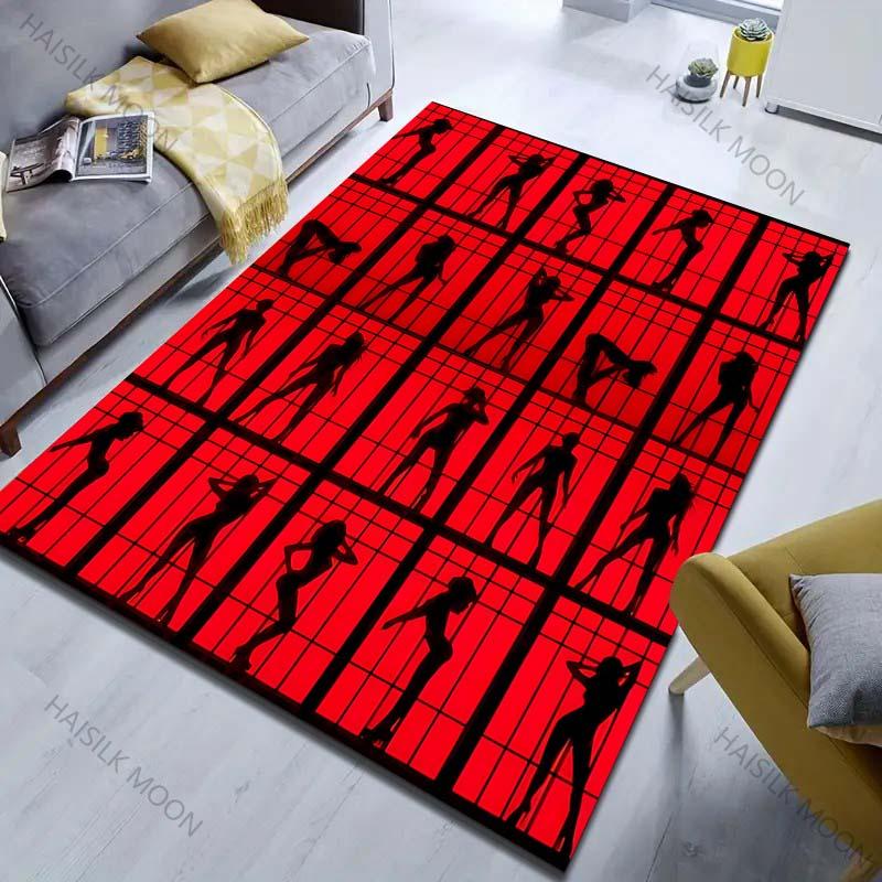 15 Sizes Pole Dance Art Print Carpet for Living Room Bedroom Sofa Doormat Decor Area Rug Non-slip Floor Mat for Gifts