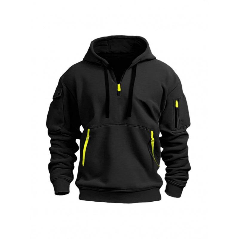 2024 Men's Zip-Up Hoodie with Multiple Pockets – Casual Sports Jacket for Spring and Autumn