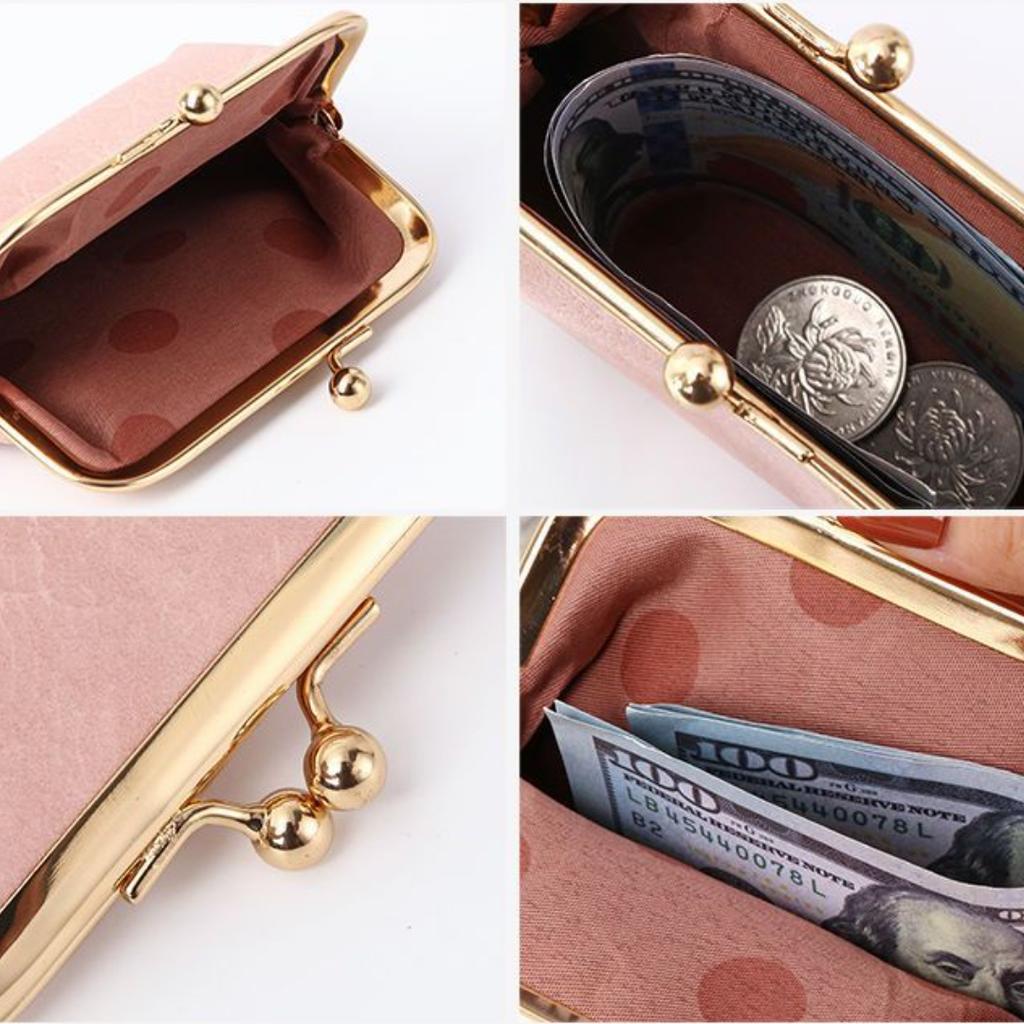 2026 New Retro Purse Ladies Short Purse Buckle Candy Colored Coin Purse Purse Change Purse