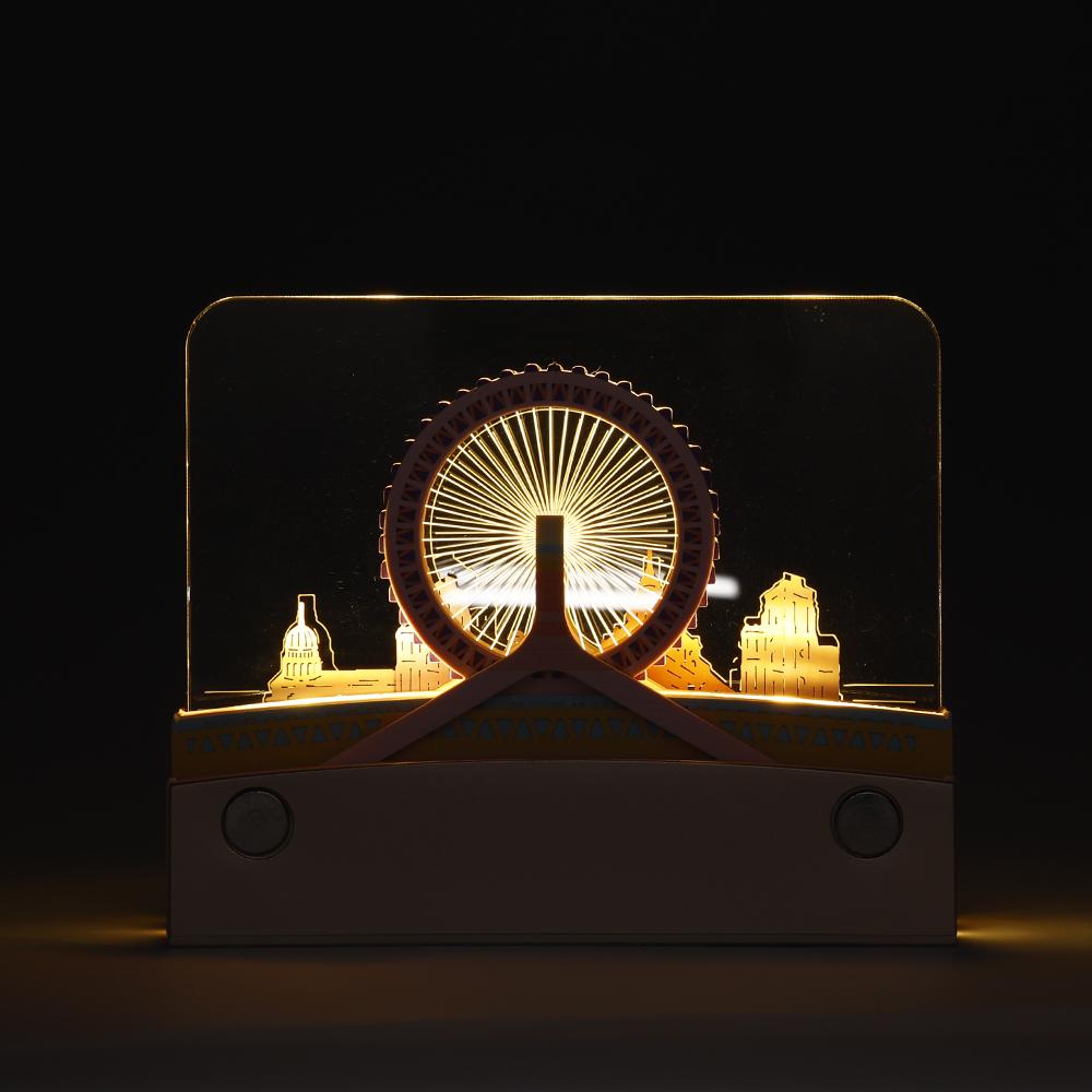 Custom Designed 3D Ferris Wheel Sticky Note Notepad Laser Cut 3D Night Light Loose Leaf Ready to Ship