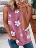 Women's Summer Floral Print Loose Round Neck Pullover Vest - European & American Fashion
