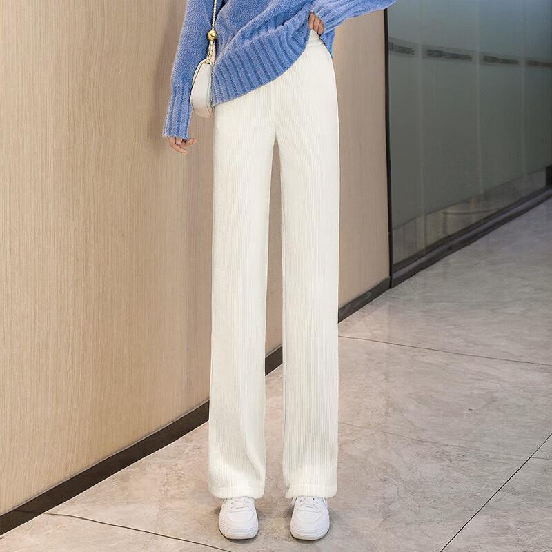 Women's High-Waisted Wide-Leg Plush Lined Pants