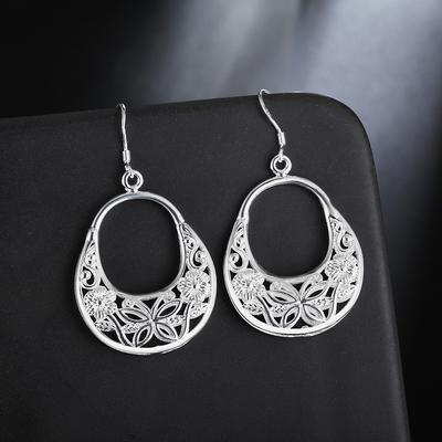 Neue 925 Sterling Silber Geschnitzte Schmetterling Blume Ohrringe Damen Modeschmuck Weihnachtsgeschenke Hochzeit Ausgefallene Ohrringe