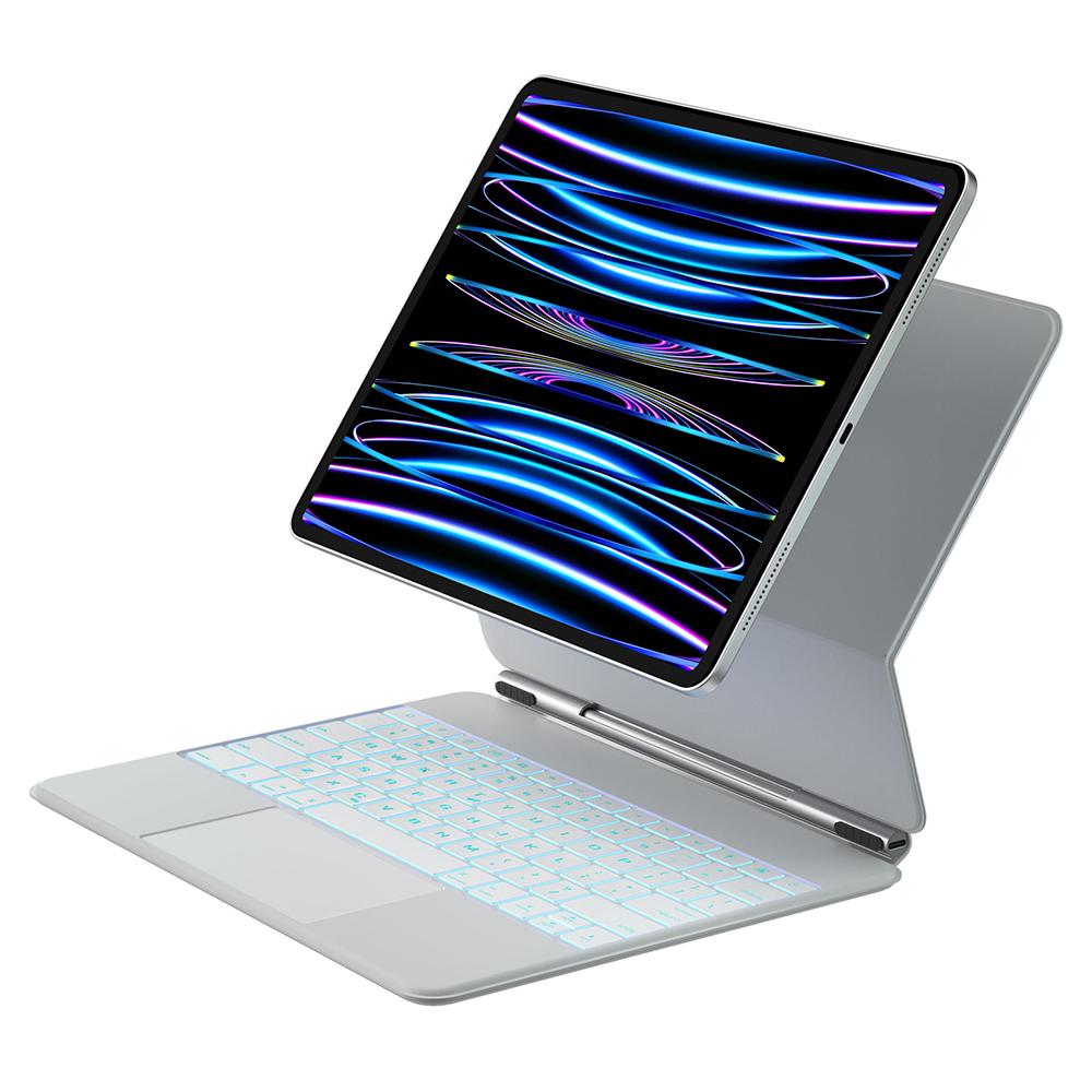 

SP02 Bluetooth-Compatible Keyboard for iPad Air 13 (2025)/(2024)/Pro 12.9 (2022)/(2021)/(2020)/(2018) Magnetic Keyboard Case White