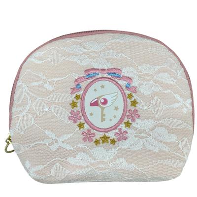 Marimo Craft Cardcaptor Sakura Shell Pouch, Lace and Embroidery, Pink, Approx. W155 X H125 X D45mm, MCSA-040