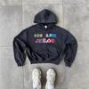 European and American trendy brand street hip-hop hooded colored letter embroidered sweater for men and women of the same style casual sports tops 