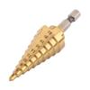 Hex Shank Hole Cutter Titanium Coated Step Drill Bit Set Durable Cone Bits  Wood