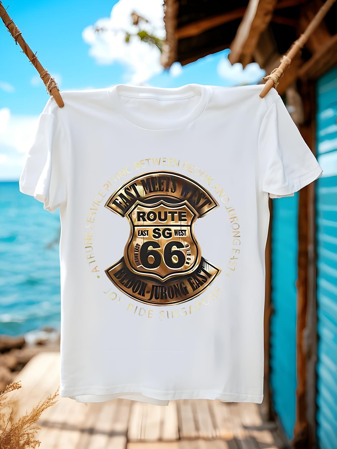 Vintage Tshirt Vintage Route 66 Retro Graphic Tshirt - Bl... XXXXL