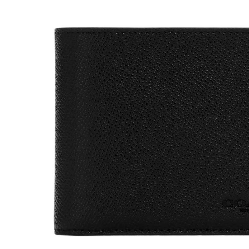Coach 3-In-1 Logo Print Flap Wallet Men Wallets Black CR899-BLK