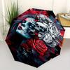 1pc Day of the Dead Fully Automatic Folding Portable Umbrella, 8 Iron Frames, Three-Fold Design, Suitable for All Seasons, Suitable for Outdoor U