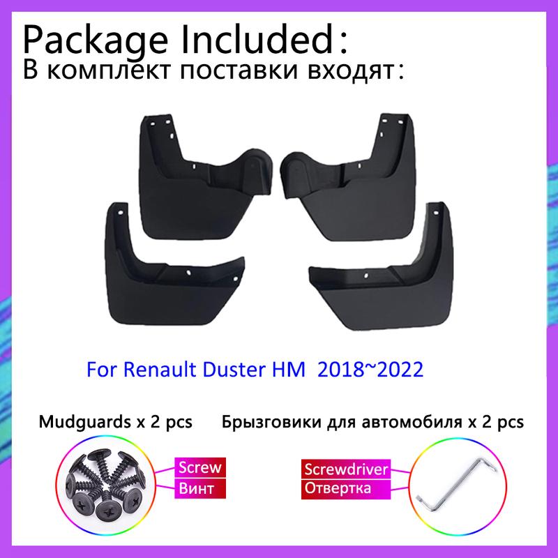 Car Mud Flaps For Renault Duster HM 2018~ Dacia Duster Mudflaps Splash Guards Muds Flap Mudguards Fender Auto Accessories
