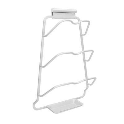 Topfdeckel-Organizer 30 kg Traglast 3 Deckel Kapazität S-förmige Mulde Raum Aluminium Topfdeckelhalter mit Abtropfschale