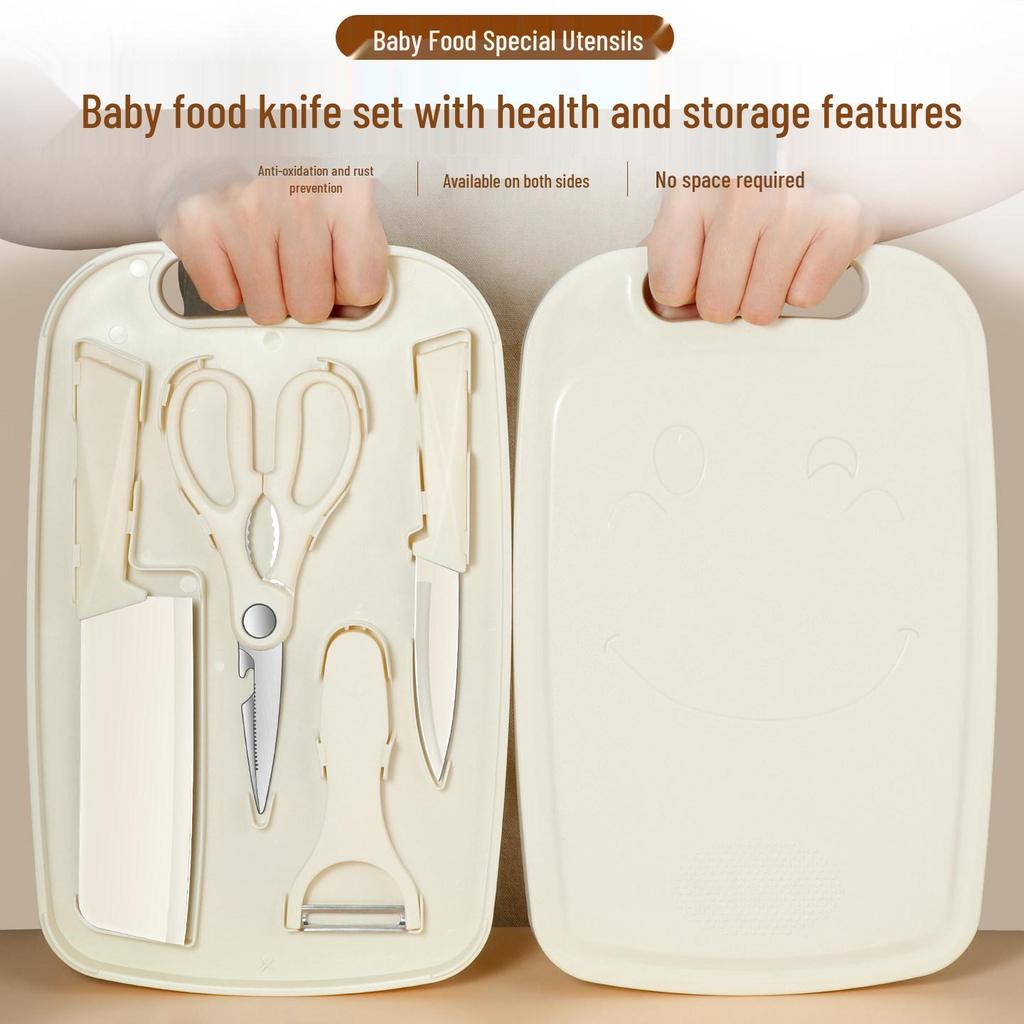 Multi-Functional Baby Food Cutting Board & Knife Set