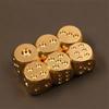2/3/4/5/6Pcs 15Mm Metal Dice Solid Brass Gold High-Quality 6-Sided Game Dice Hand Polished Stress Relieving Family Gathering Toy
