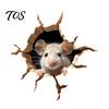 Funny Home Beautification Peeking Mouse Wall Sticker, 3D Broken Hole Effect Decals, Glass Reusable Window Stickers Stickers, Removable PVC Art