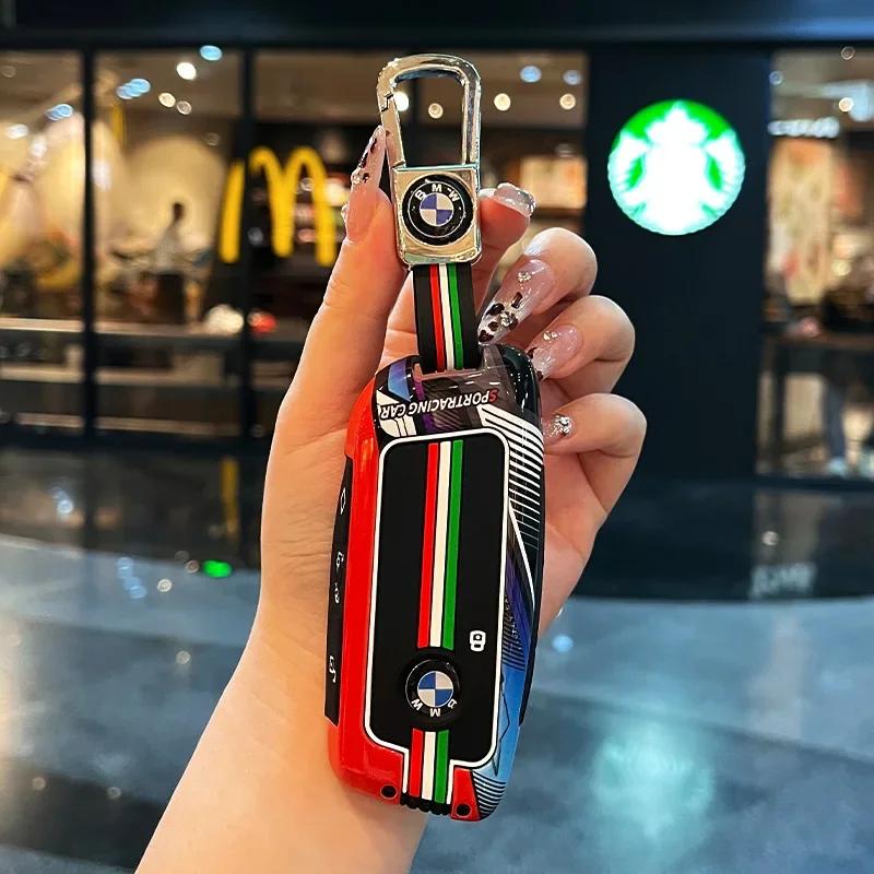 For BMW I7 X7 G07 LCI IX I20 X1 U11 7 Series G70 G09 XM U06 G81 M3 2023 TPU Car Key Case Cover Shell Fob Protector Keyless EV2