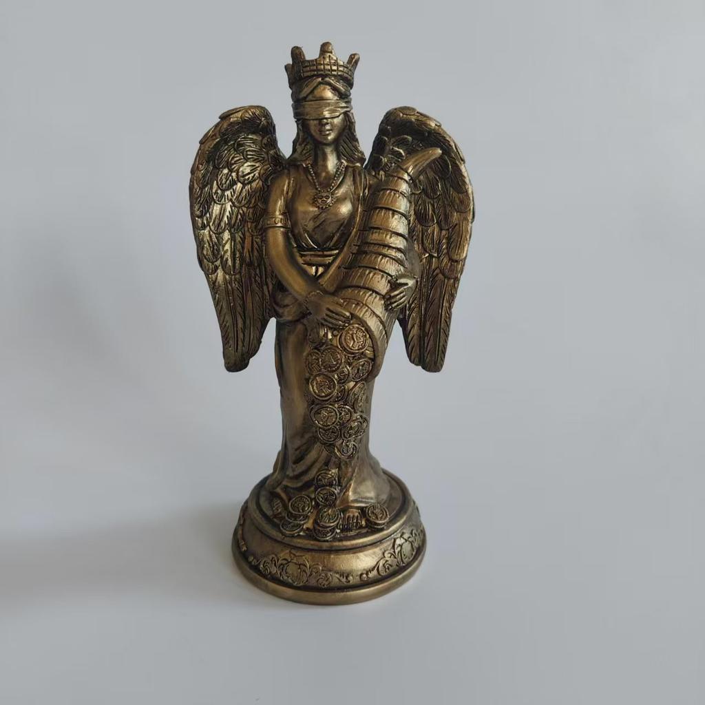 Goddess of Wealth Statue Accent Lakshmi & Fortune Deity Sculpture for Home/Office Blessing Abundance Prosperity Decor Gift