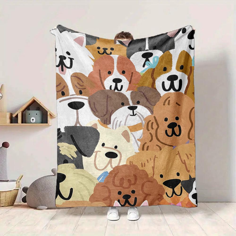 1pc Cute-Dogs Blanket Warm,Perfect for Camping And Travel, Making It a Great Gift for Any Season Yy250904191
