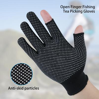 1 par de guantes deportivos sin dedos, antideslizantes, con protección solar, de poliéster, con dedos abiertos, para pesca, recolección de té y deportes al aire libre.