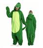 Macacões Femininos Pijama Dinossauro Verde Desenho Animado Fantasia Cosplay Para Natal Halloween Roupa de Dormir de Lã Anime Roupa de Casa