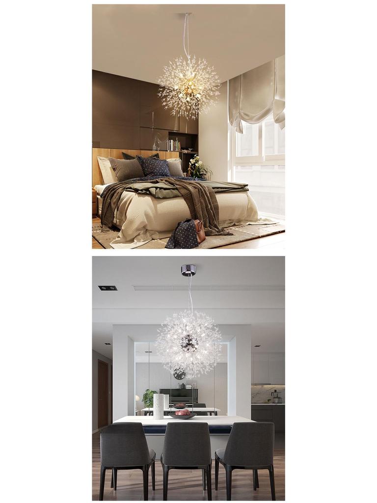 Dandelion Crystal Chandelier: Luxurious Nordic Style Living Room Light