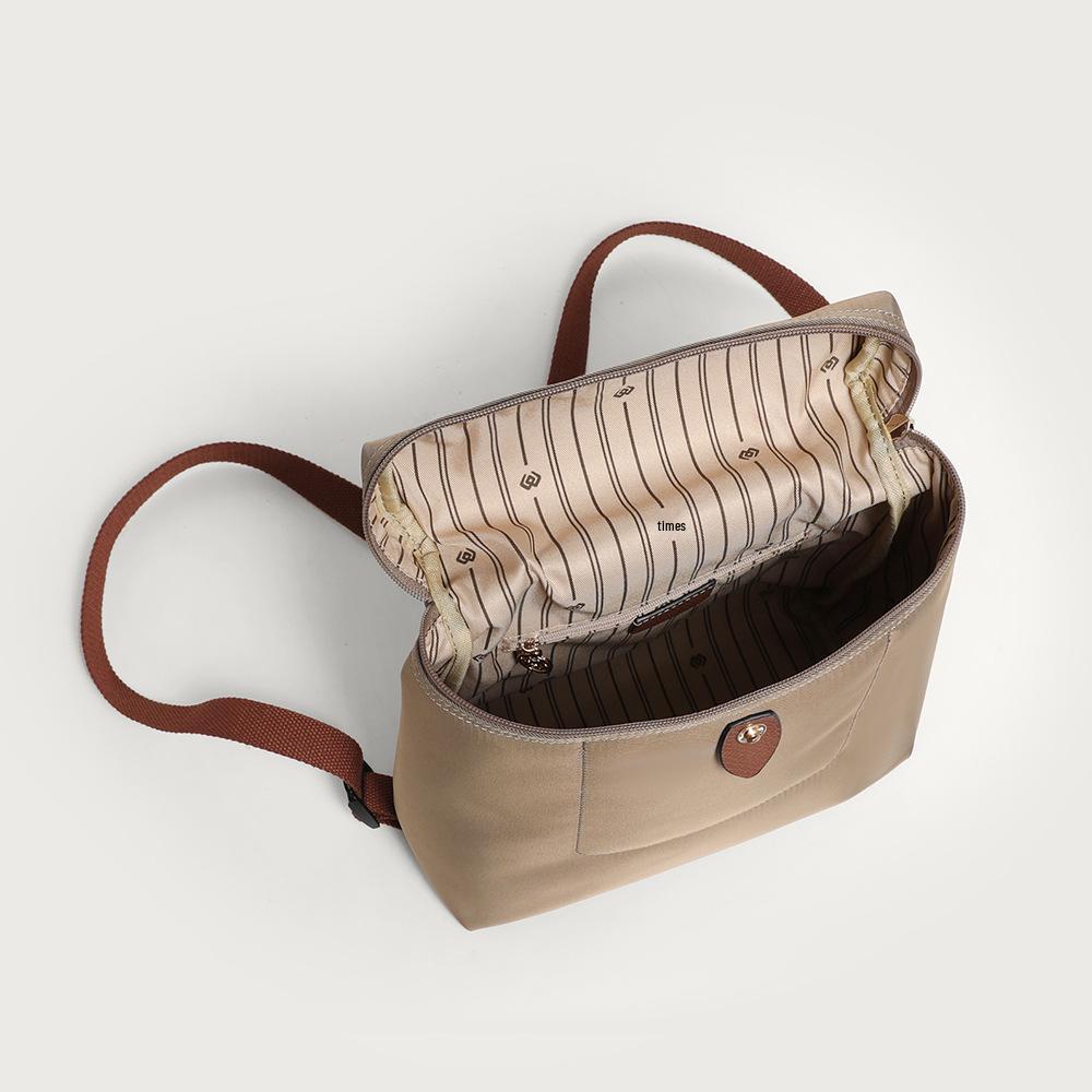 2025 Classic Women's Genuine Leather & Nylon Foldable Lightweight Backpack