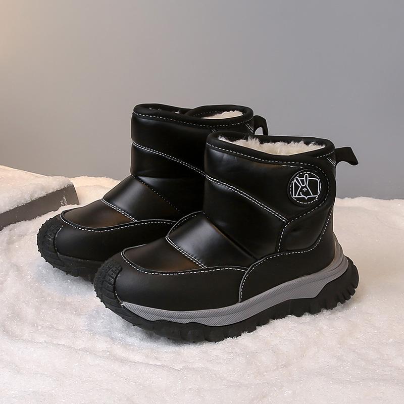 Baby Hot Sale Winter Fashion Sports Thick Sole Plus Velvet Warm Fashion Boots Kids Cute Cartoon Comfortable Casual Running Shoes