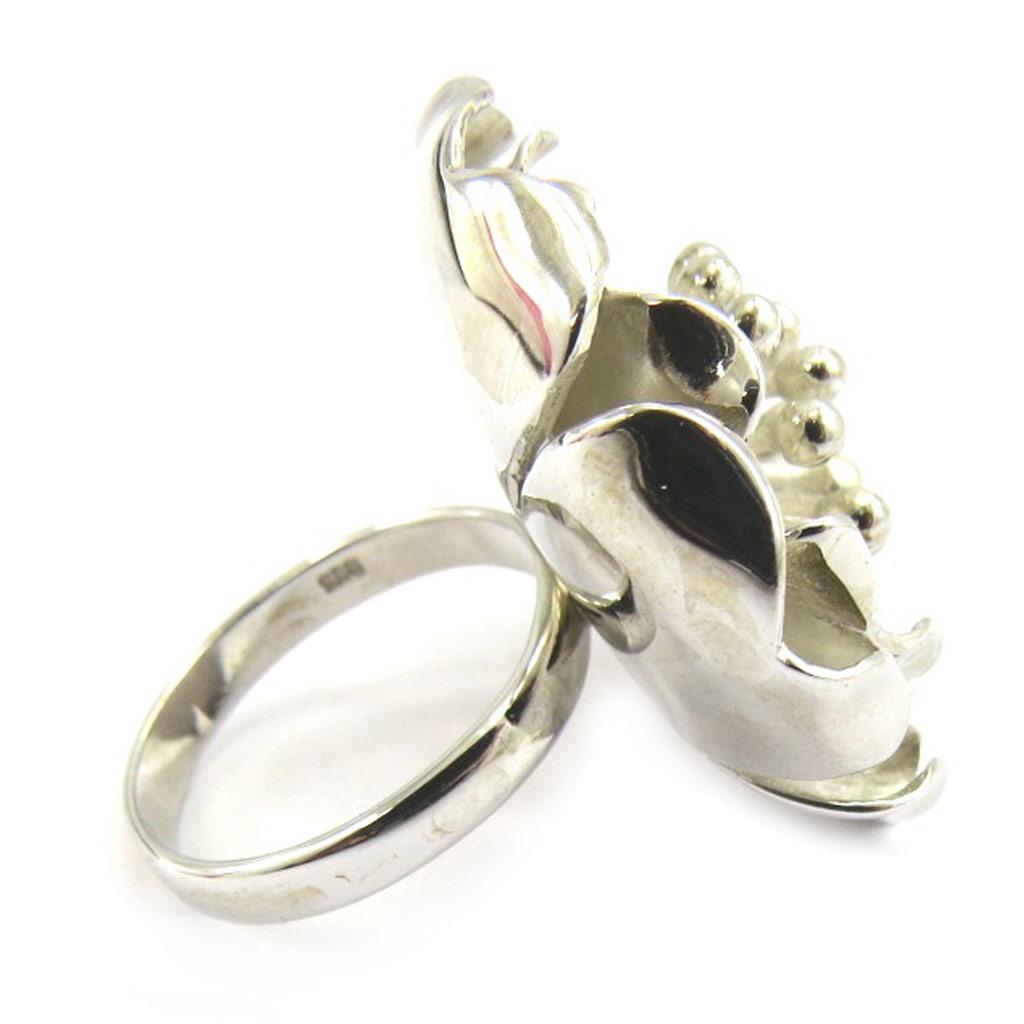 Silver Ring 'Flora Voluptuosa' Silver (rhodium) - 3 Cm