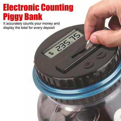 For USD EURO Money Digital LCD Counting Coin Money Saving Box Jar Electronic Counting Piggy Bank Large Capacity
