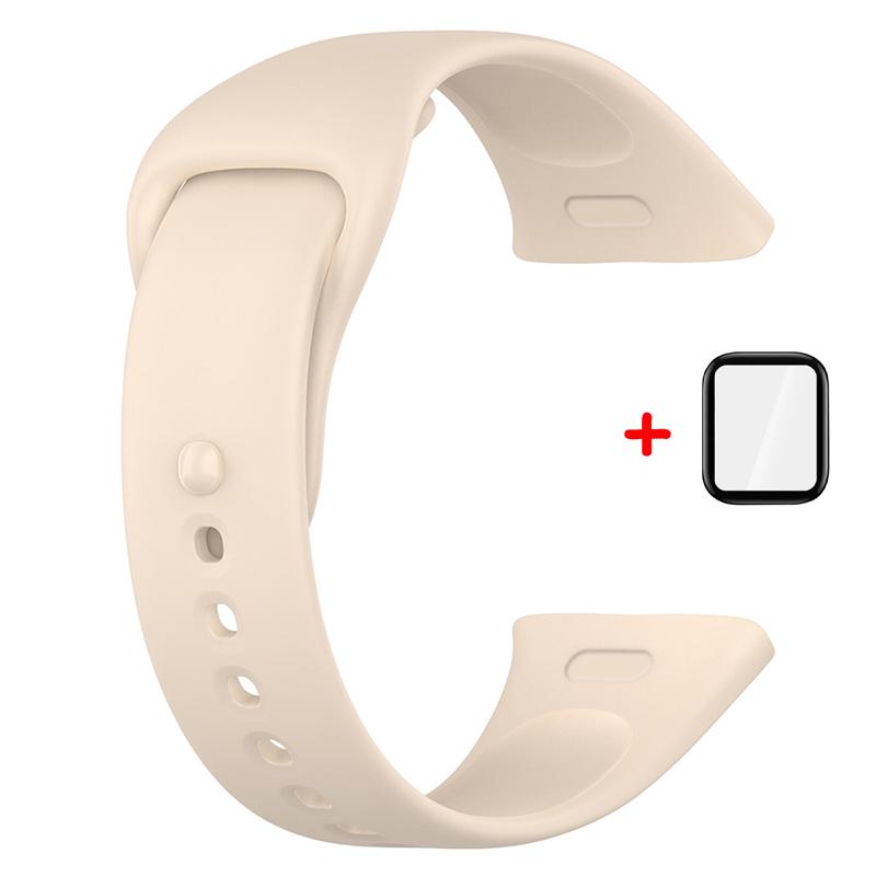 Silicone Band For Xiaomi Redmi Watch 3 Active Strap Replacement Watchband Bracelet For Redmi Watch 3 Lite With Screen Protector