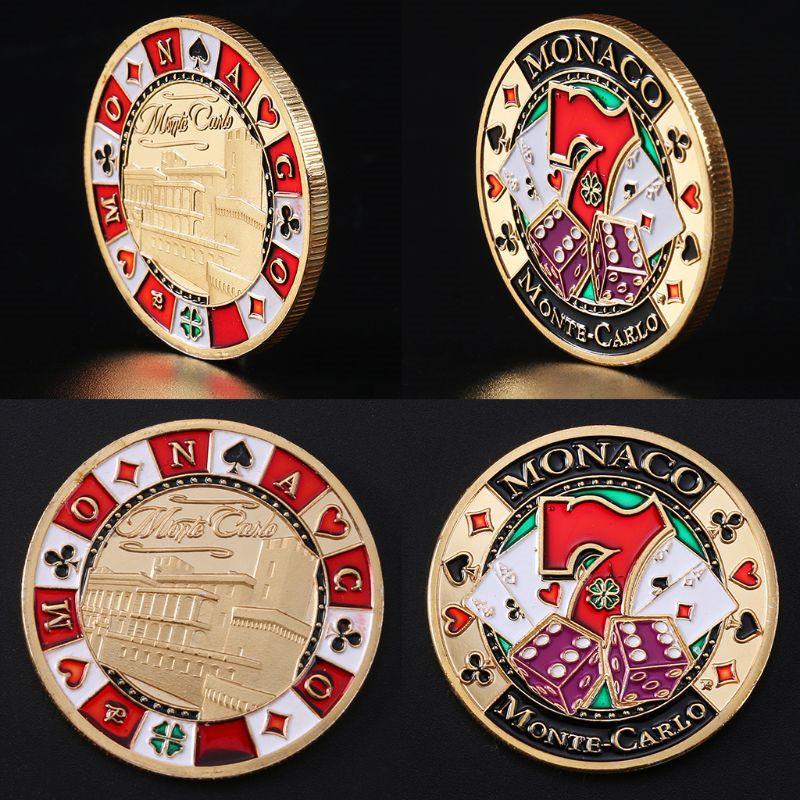 Monedas, moneda extranjera, monedas de oro, ciudad de juego Mónaco, monedas de la suerte, afortunado, Número 777, moneda conmemorativa