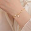 Gold-Plated Gourd Bracelet with Zircon & Mother-of-Pearl - Chic Chinese Retro Hand Jewelry