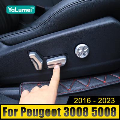Für Peugeot 3008 5008 GT 2016 2017 2018 2019 2020 2021 2022 2023 Hybrid Autositzverstellung Schalterknopf Verkleidungsabdeckung Zubehör
