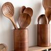 8 Pieces Wooden Cooking Spoons Wooden Tableware for Cooking Utensils Rack Natural Teak Wooden Kitchen Utensils Set