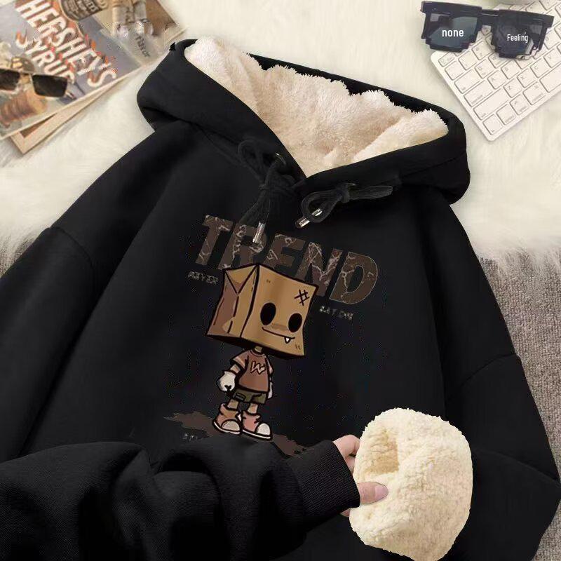 Unisex Retro Lambswool Hoodie: Autumn/Winter 2025 Collection - Trendy Jacket for Couples L