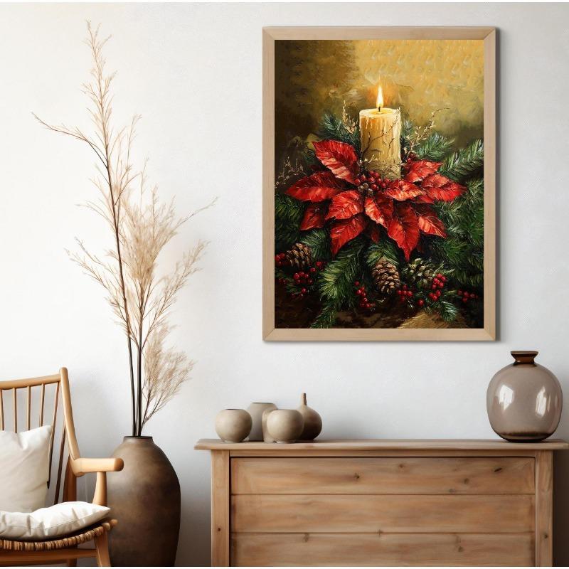 Vintage Winter Christmas Gingerbread Santa Christmas Tree Posters Prints Canvas Painting Wall Art Picture Living Room Home Decor