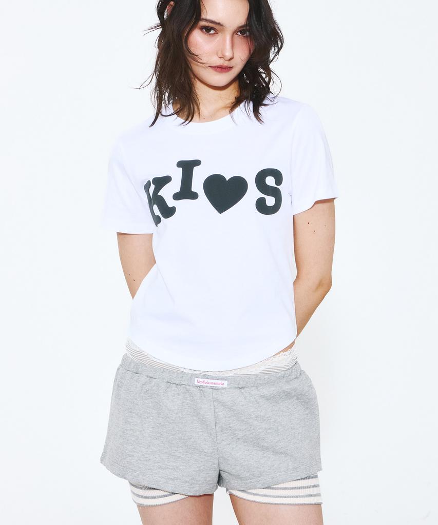 Kimseupeulesikoteunmakes Bumpy Kiss Logo T-Shirt White
