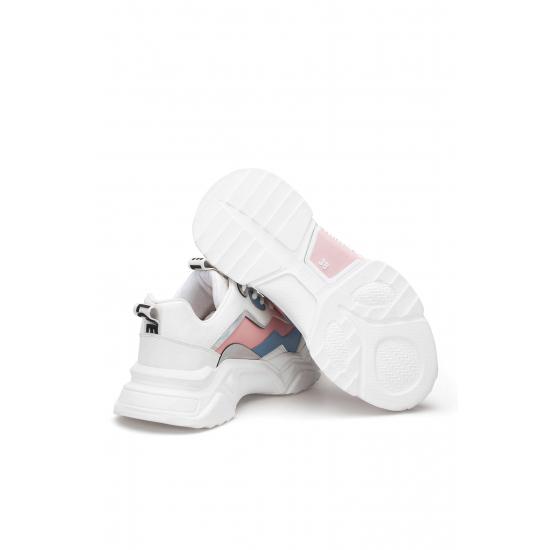 Schuhe und Sandalen aus Polyurethan, rutschfest, weich, leicht und mit orthopädischer Sohle. Damen-Sneaker in Blau und Weiß