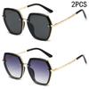 2/7PCS New Uv Sunglasses For Summer Sunshade, Street Photography, Big Face, Slimming, Driving Sunglasses M572