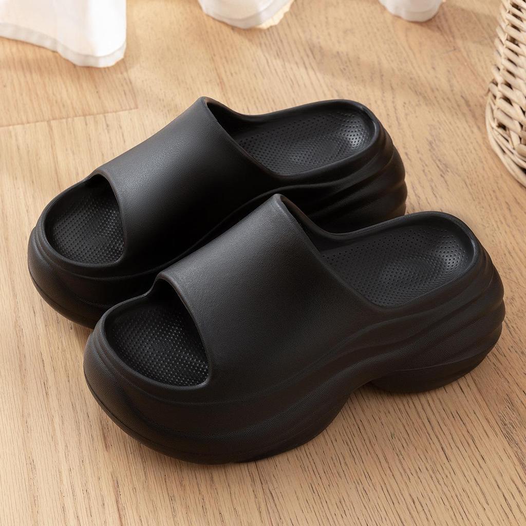 Women's 8cm Height-Boosting EVA Slippers, Thick-Sole for Indoor/Outdoor, Breathable Summer Bathroom Use