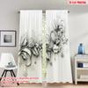 2pcs 2D Flat Printing Christmas Party Curtains Christmas Holly Poinsettia Ornaments Digital Printed Polyester Drapes Festive