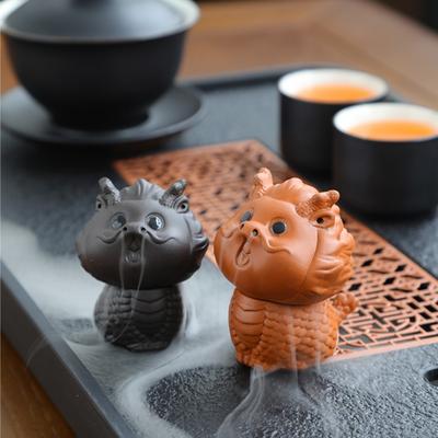 Dragon God Beast Table Decoration Figurines Desktops Animal Ornament Purple Clay Tea Pet  Office