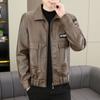 Retro Youth Short Leather Jacket Men's Loose Korean Style Motorcycle Suit Pilot Leather Jacket Jacket