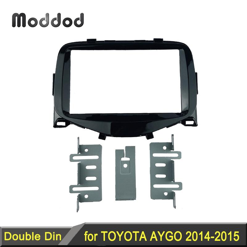 Double Din Radio Fascia Fit For TOYOTA AYGO CITROEN C1 PEUGEOT 108 2014+ Stereo Frame GPS Navigatiion Panel Dash Kit Audio Bezel