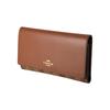 COACH Trifold Wallet 17 Horizontal Printed Fold Coated Canvas Leather Clutch Wallet Women's Brown