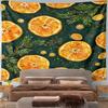Orange Slices and Pine Twigs Pattern Pattern Wall Hanging Tapestry Decorative Tapestry Home Decor for Bedroom and Living Room