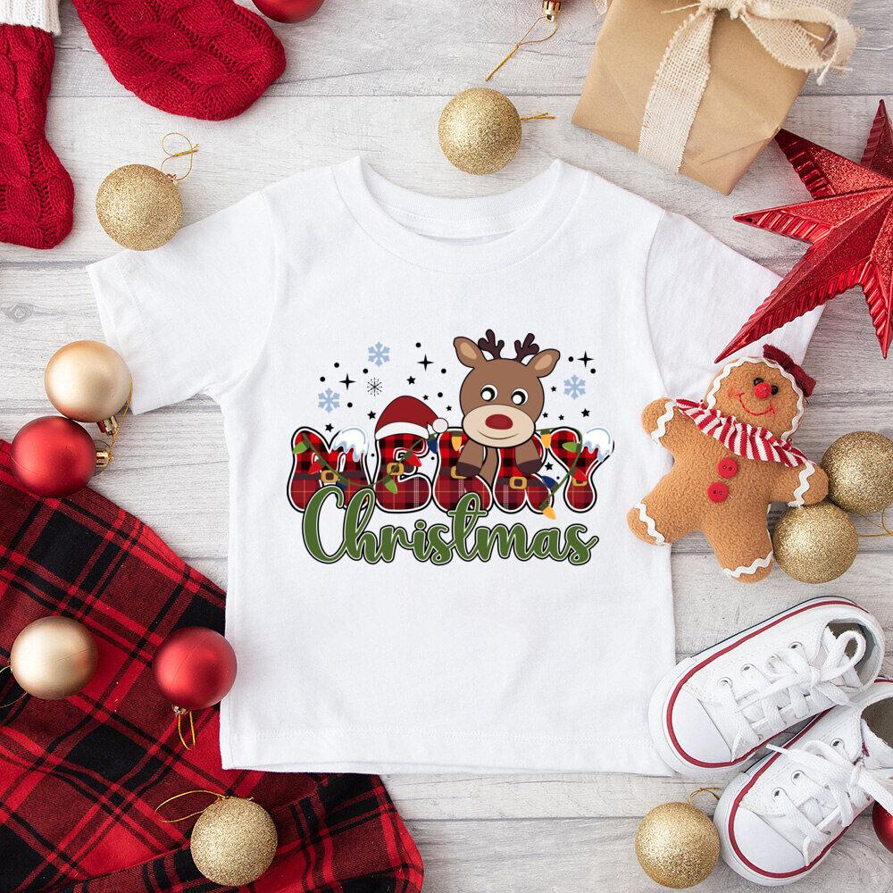 Just A Girl Who Loves Christmas Printed Kids Shirts Child Christmas Party T-shirt Top Xmas Vibes Outfit Child Short Sleeve Tee