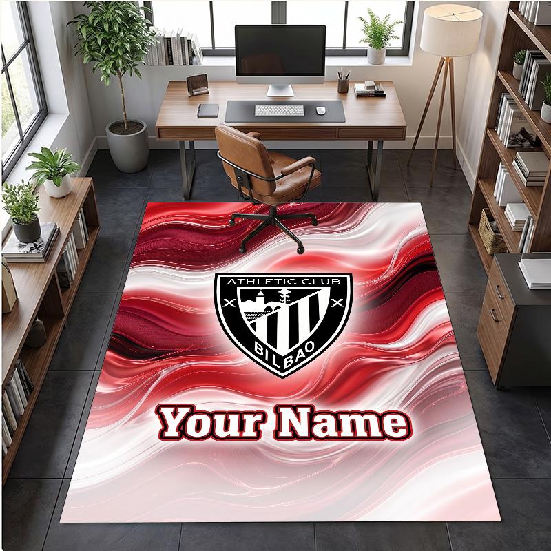 Crystal Velvet Rug Athletic Bilbao FC Print Custom Name Text Floor Mat Home Decor