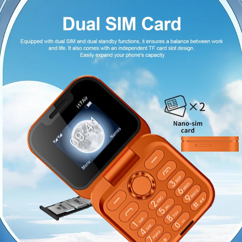 New i17Air 2G Mini Foldable Mobile Phone Dual SIM Speed Dial Blacklist Flashlight Call Record Flip Cellphone FM Radio